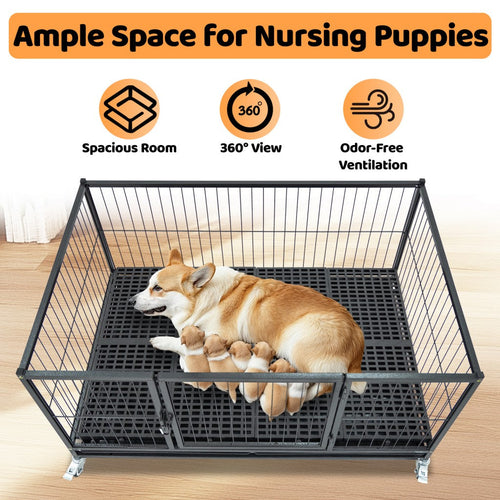 42 Stackable Dog Crate 43T+WHLP02