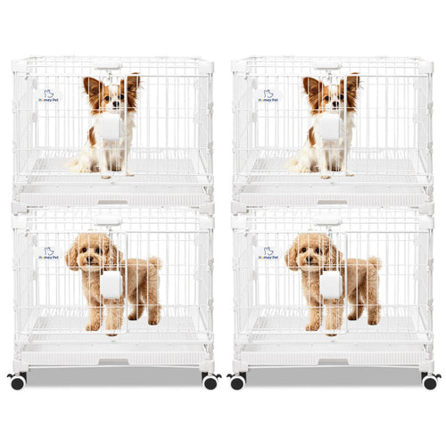 24-30 White Metal Wire Dog Crate DLS2402/DLS3002