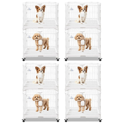 24-30 White Metal Wire Dog Crate DLS2402/DLS3002