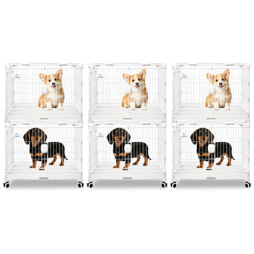 24-30 White Metal Wire Dog Crate DLS2402/DLS3002