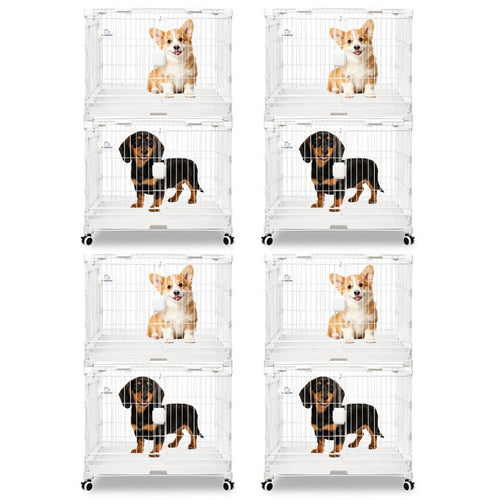 24-30 White Metal Wire Dog Crate DLS2402/DLS3002