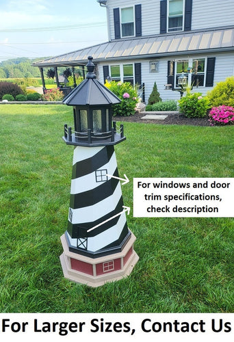 Amish Made Cape Hatteras Solar Lighthouse – Decorative Outdoor Lawn Ornament