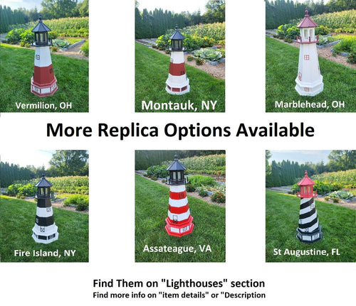 Amish Made Cape Hatteras Solar Lighthouse – Decorative Outdoor Lawn Ornament