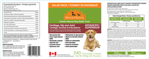 WellyTails Cartilage, Hip & Joint Dog ADVANCED (original Rx formula updated)