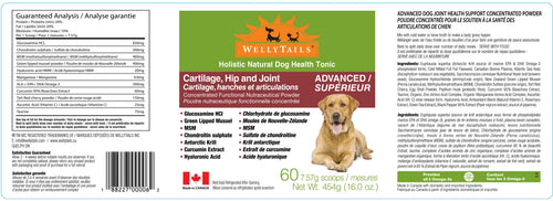 WellyTails Cartilage, Hip & Joint Dog ADVANCED (original Rx formula updated)