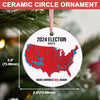 Donald Trump Election Results Map Ceramic Ornament, US Presidential Election 2024, 2024 Election Map Ornament, Trump Red Wave M1790 - GOP