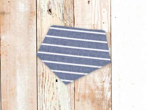 Chambray Stripes Dog Bandana