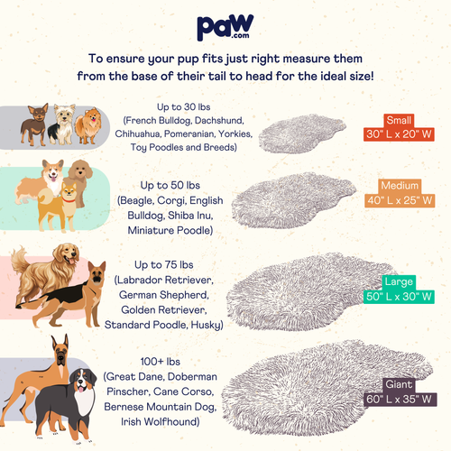 PupRug® Luxe Faux Fur Orthopedic Dog Bed -  Plush Sheep Tan