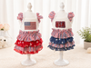Patriotic Dog Dress USA Flag Ruffle Dress – Red White Blue Puppy Outfit for 4th of July