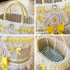 Luxury Dog Carrier Basket – French Style Lace Pet Bag with Pearl & Bow