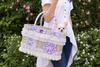 Luxury Lavender Lace Wicker Pet Carrier Basket for Small Dogs & Cats