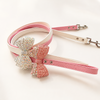 Luxury Rhinestone Bow Dog Leash Bling Crystal Puppy Lead