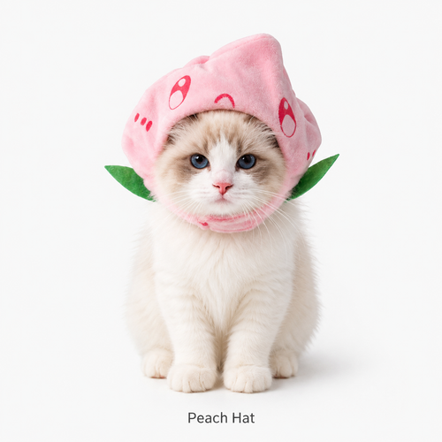 Cute Fruit & Vegetable Pet Hat Collection Banana Corn Peach Apple Cat Costume Hat for Cats & Small Dogs