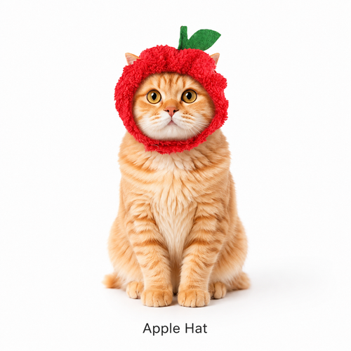 Cute Fruit & Vegetable Pet Hat Collection Banana Corn Peach Apple Cat Costume Hat for Cats & Small Dogs
