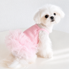 Pet Tutu Dress for Dogs – Ribbed Knit Ballet Puppy Dress with Layered Tulle Skirt, Pink Black Blush Pink Dog Dress for Small Dogs