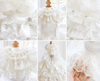 Luxury Victorian Lace Dog Wedding Dress Handmade Pearl Bridal Gown Princess Pet Wedding Dress Couture White Formal Gown
