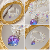 Iridescent Pearl Pet Necklace with Heart Charm