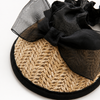 Elegant Black Lace Straw Pet Hat for Dogs & Cats - Wedding, Tea Party, Birthday & Photo Prop Accessory