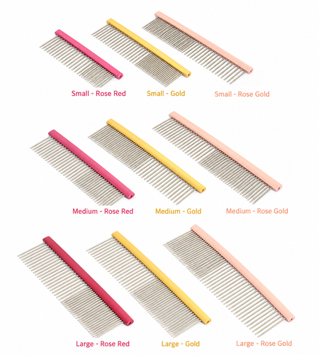Dual-Tooth Metal Pet Grooming Comb for Dogs & Cats