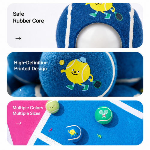Printed Tennis Ball Pet Toy