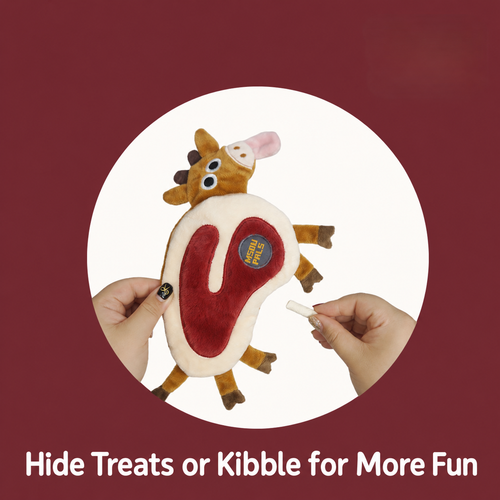 Squeaky Crinkle Meat Snuffle Dog Toy