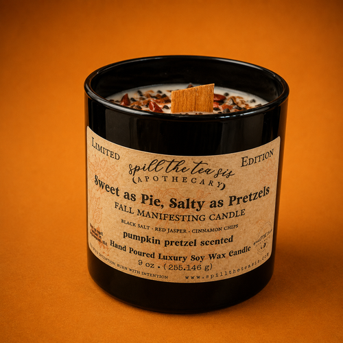 Sweet as Pie, Salty as Pretzels Intention Candle | Pumpkin Butter & Marshmallow Fall Soy Candle
