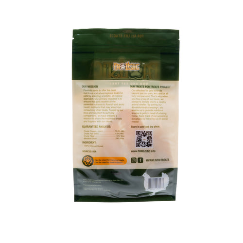 Pawlistic Chicken Breast Treats for Dogs & Cats - 4oz - Single Ingredient, All-Natural, High Protein, Made in USA, High Protein, Grain-Free