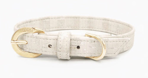 Cloud White Cork Leather Collar