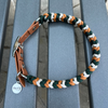 Coiled Charm Hand Braided Dog Collar in Hunter Green, Mustard, & Cream