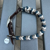 Coiled Charm Hand Braided Dog Collar in Navy, Tan, & Cream