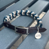 Coiled Charm Hand Braided Dog Collar in Navy, Tan, & Cream
