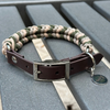 Coiled Charm Hand Braided Dog Collar in Olive, Light Tan, & Coyote Brown Diamonds