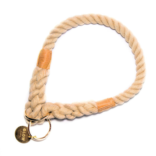 Tan Stylish Rope Slip Collar - Glow Pups