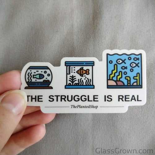 Colorful Fish Tank Struggles Decal Sticker