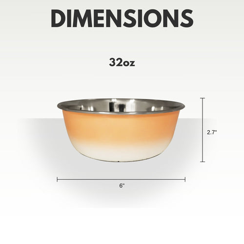 Deep Dog Bowl – Stainless Steel Bowl, Ideal for Small, Medium & Large Dogs – Peach Coral