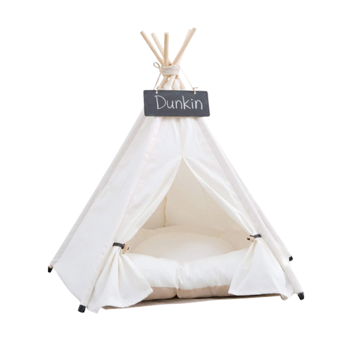 Pet Teepee Dog Bed, White - Glow Pups