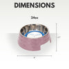 Country Living Set of 2 Diamond Twill Melamine Dog Bowls with Removable Stainless Steel Inserts – Wood Rose
