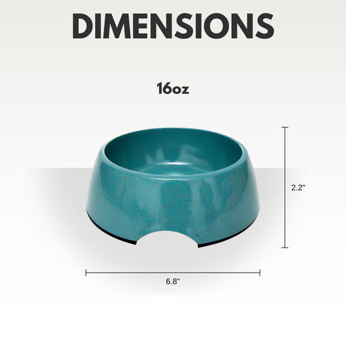 Country Living Set of 2 Natural Fiber Dog Bowls – Teal Blue