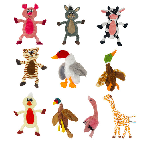 12 Crinkle Flat Dog Toy Collection
