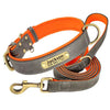 Personalized Dog Collar, Custom Engraved PU Leather Dog Collars, Free Engraving ID Tag Nameplate For Small Medium Large Dogs - C1502