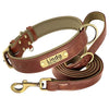 Personalized Dog Collar, Custom Engraved PU Leather Dog Collars, Free Engraving ID Tag Nameplate For Small Medium Large Dogs - C1502