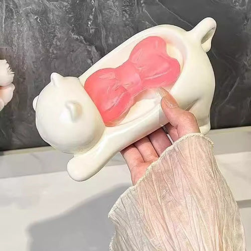 Pet Cat Drainage Bathroom Accessories Soap Anti Slip Dish
