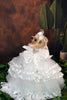 Luxury Victorian Lace Dog Wedding Dress Handmade Pearl Bridal Gown Princess Pet Wedding Dress Couture White Formal Gown