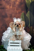 Luxury Victorian Lace Dog Wedding Dress Handmade Pearl Bridal Gown Princess Pet Wedding Dress Couture White Formal Gown
