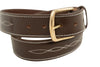 Huntley Fancy Stitched Ladies  1.5 Inch wide belt, Brown