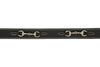 Huntley Equestrian Ladies Stirrup Buckle, Snaffle Bit, 1.5 Inch Width Leather Belt, Black