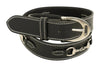 Huntley Equestrian Ladies Stirrup Buckle, Snaffle Bit, 1.5 Inch Width Leather Belt, Black