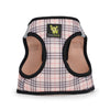 EcoBark Step In Dog Harness - XXXS to Small Breeds- Reflective Soft Mesh Harness for Teacup, Small Dogs and Puppies / Beige Plaid