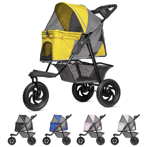 TrailRunner Pet Stroller with 12 Mixed Terrain Rubber Tires
