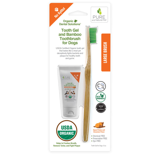 Tooth Gel and Bamboo Toothbrush for Large Dogs - Organic Dental Solutions®